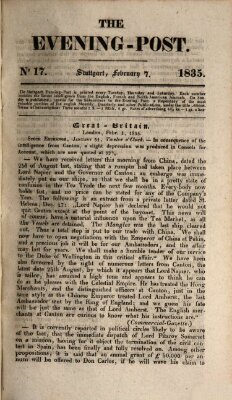 The evening-post Samstag 7. Februar 1835