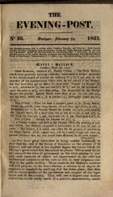 The evening-post Samstag 28. Februar 1835