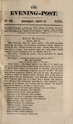 The evening-post Samstag 25. April 1835