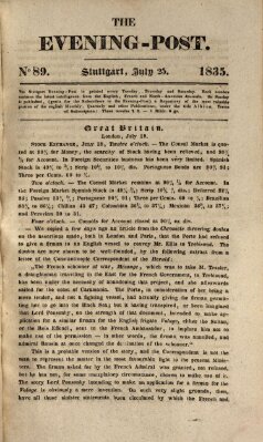 The evening-post Samstag 25. Juli 1835