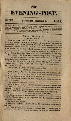 The evening-post Samstag 1. August 1835