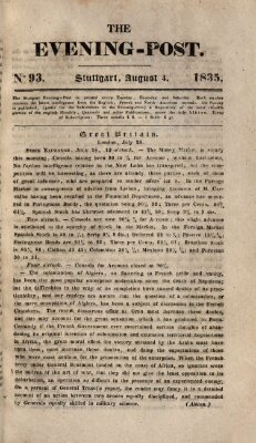 The evening-post Dienstag 4. August 1835