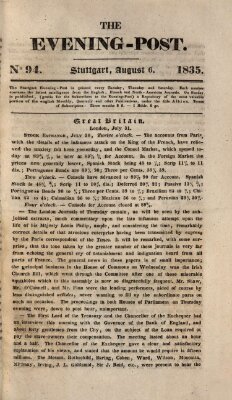 The evening-post Donnerstag 6. August 1835