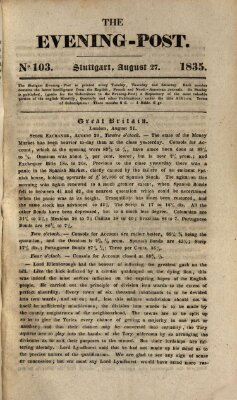 The evening-post Donnerstag 27. August 1835