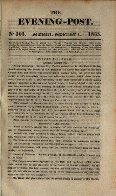 The evening-post Dienstag 1. September 1835