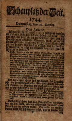 Kurzgefaßter Auszug der neuesten Weltgeschichte (Erlanger Real-Zeitung) Donnerstag 29. Oktober 1744