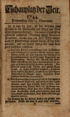 Kurzgefaßter Auszug der neuesten Weltgeschichte (Erlanger Real-Zeitung) Donnerstag 12. November 1744