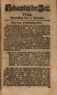 Kurzgefaßter Auszug der neuesten Weltgeschichte (Erlanger Real-Zeitung) Donnerstag 10. Dezember 1744