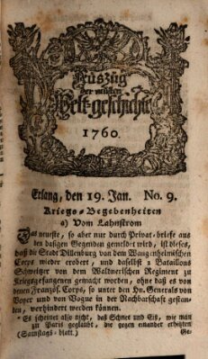 Auszug der neuesten Weltgeschichte (Erlanger Real-Zeitung) Samstag 19. Januar 1760