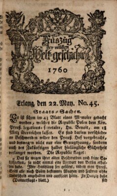 Auszug der neuesten Weltgeschichte (Erlanger Real-Zeitung) Donnerstag 22. Mai 1760