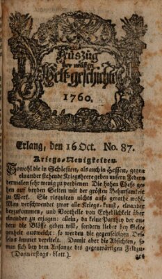 Auszug der neuesten Weltgeschichte (Erlanger Real-Zeitung) Donnerstag 16. Oktober 1760