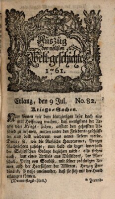 Auszug der neuesten Weltgeschichte (Erlanger Real-Zeitung) Donnerstag 9. Juli 1761