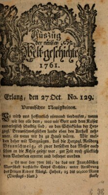 Auszug der neuesten Weltgeschichte (Erlanger Real-Zeitung) Dienstag 27. Oktober 1761