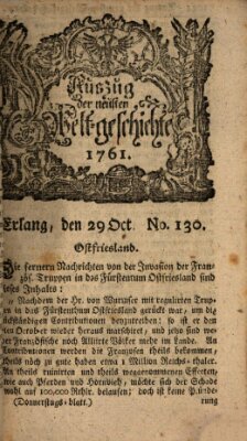 Auszug der neuesten Weltgeschichte (Erlanger Real-Zeitung) Donnerstag 29. Oktober 1761