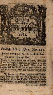 Auszug der neuesten Weltgeschichte (Erlanger Real-Zeitung) Donnerstag 9. Dezember 1762