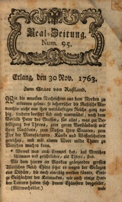 Real-Zeitung aufs Jahr ... das ist Auszug der neuesten Weltgeschichte (Erlanger Real-Zeitung) Mittwoch 30. November 1763