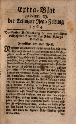 Real-Zeitung aufs Jahr ... das ist Auszug der neuesten Weltgeschichte (Erlanger Real-Zeitung) Donnerstag 12. April 1764