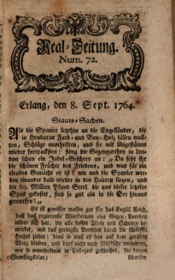 Real-Zeitung aufs Jahr ... das ist Auszug der neuesten Weltgeschichte (Erlanger Real-Zeitung) Samstag 8. September 1764