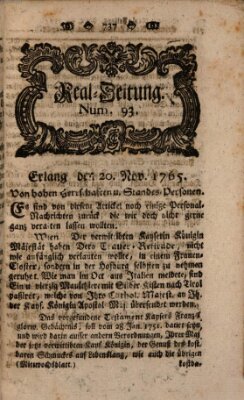 Real-Zeitung aufs Jahr ... das ist Auszug der neuesten Weltgeschichte (Erlanger Real-Zeitung) Mittwoch 20. November 1765