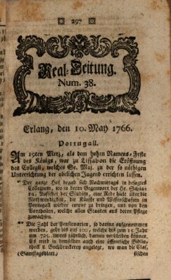 Real-Zeitung aufs Jahr ... das ist Auszug der neuesten Weltgeschichte (Erlanger Real-Zeitung) Samstag 10. Mai 1766