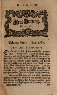 Real-Zeitung aufs Jahr ... das ist Auszug der neuesten Weltgeschichte (Erlanger Real-Zeitung) Samstag 31. Januar 1767