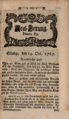 Real-Zeitung aufs Jahr ... das ist Auszug der neuesten Weltgeschichte (Erlanger Real-Zeitung) Mittwoch 14. Oktober 1767