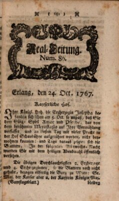 Real-Zeitung aufs Jahr ... das ist Auszug der neuesten Weltgeschichte (Erlanger Real-Zeitung) Samstag 24. Oktober 1767