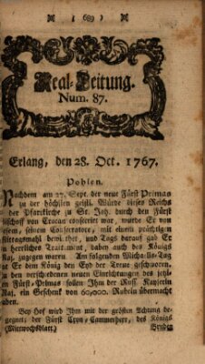 Real-Zeitung aufs Jahr ... das ist Auszug der neuesten Weltgeschichte (Erlanger Real-Zeitung) Mittwoch 28. Oktober 1767