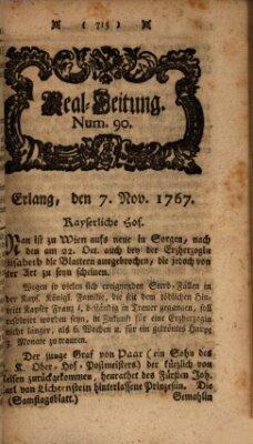 Real-Zeitung aufs Jahr ... das ist Auszug der neuesten Weltgeschichte (Erlanger Real-Zeitung) Samstag 7. November 1767