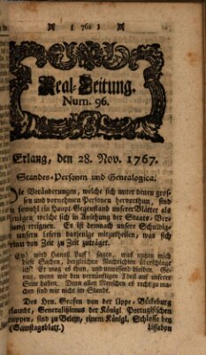 Real-Zeitung aufs Jahr ... das ist Auszug der neuesten Weltgeschichte (Erlanger Real-Zeitung) Samstag 28. November 1767