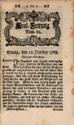 Real-Zeitung aufs Jahr ... das ist Auszug der neuesten Weltgeschichte (Erlanger Real-Zeitung) Mittwoch 12. Oktober 1768