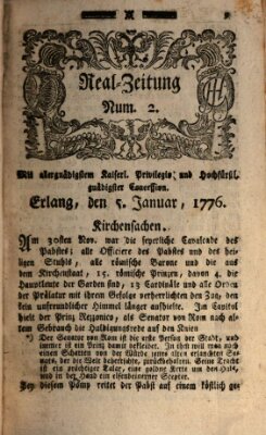 Real-Zeitung (Erlanger Real-Zeitung) Freitag 5. Januar 1776