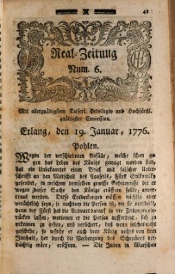 Real-Zeitung (Erlanger Real-Zeitung) Freitag 19. Januar 1776