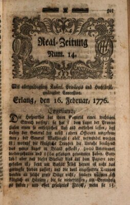 Real-Zeitung (Erlanger Real-Zeitung) Freitag 16. Februar 1776