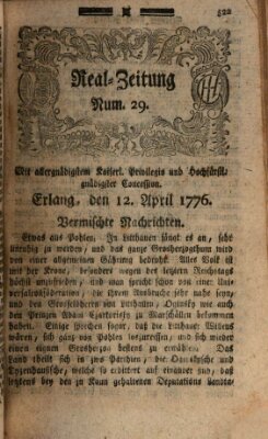 Real-Zeitung (Erlanger Real-Zeitung) Freitag 12. April 1776