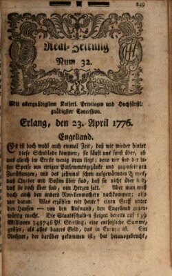 Real-Zeitung (Erlanger Real-Zeitung) Dienstag 23. April 1776