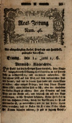 Real-Zeitung (Erlanger Real-Zeitung) Freitag 14. Juni 1776