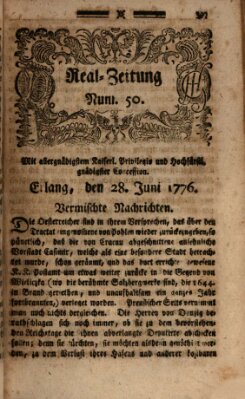 Real-Zeitung (Erlanger Real-Zeitung) Freitag 28. Juni 1776