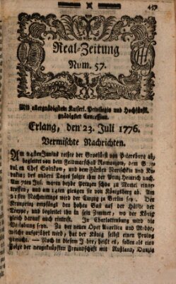 Real-Zeitung (Erlanger Real-Zeitung) Dienstag 23. Juli 1776