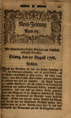 Real-Zeitung (Erlanger Real-Zeitung) Dienstag 20. August 1776