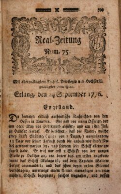 Real-Zeitung (Erlanger Real-Zeitung) Dienstag 24. September 1776