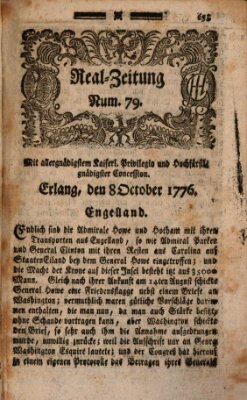 Real-Zeitung (Erlanger Real-Zeitung) Dienstag 8. Oktober 1776