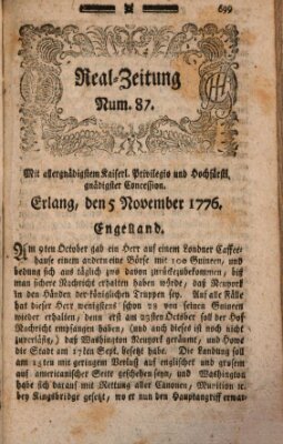 Real-Zeitung (Erlanger Real-Zeitung) Dienstag 5. November 1776