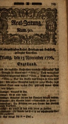 Real-Zeitung (Erlanger Real-Zeitung) Freitag 15. November 1776