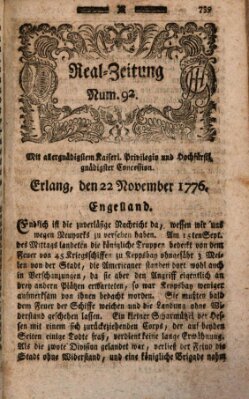 Real-Zeitung (Erlanger Real-Zeitung) Freitag 22. November 1776