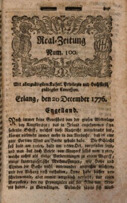 Real-Zeitung (Erlanger Real-Zeitung) Freitag 20. Dezember 1776