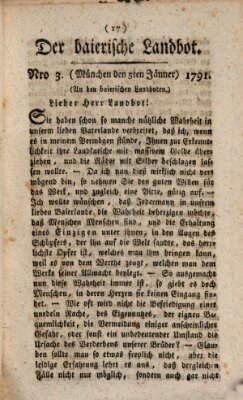 Der baierische Landbot Mittwoch 5. Januar 1791