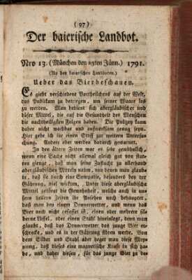 Der baierische Landbot Sonntag 23. Januar 1791