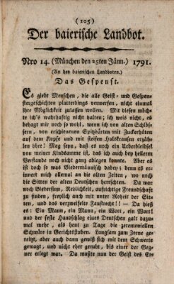 Der baierische Landbot Dienstag 25. Januar 1791