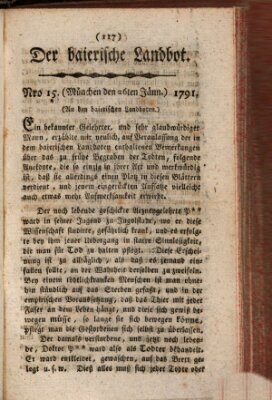 Der baierische Landbot Mittwoch 26. Januar 1791